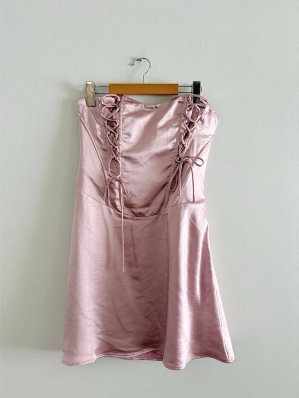 Princess Polly Lorah Corset Mini Dress NWT Pink Satin Size 6 - Picture 5 of 8